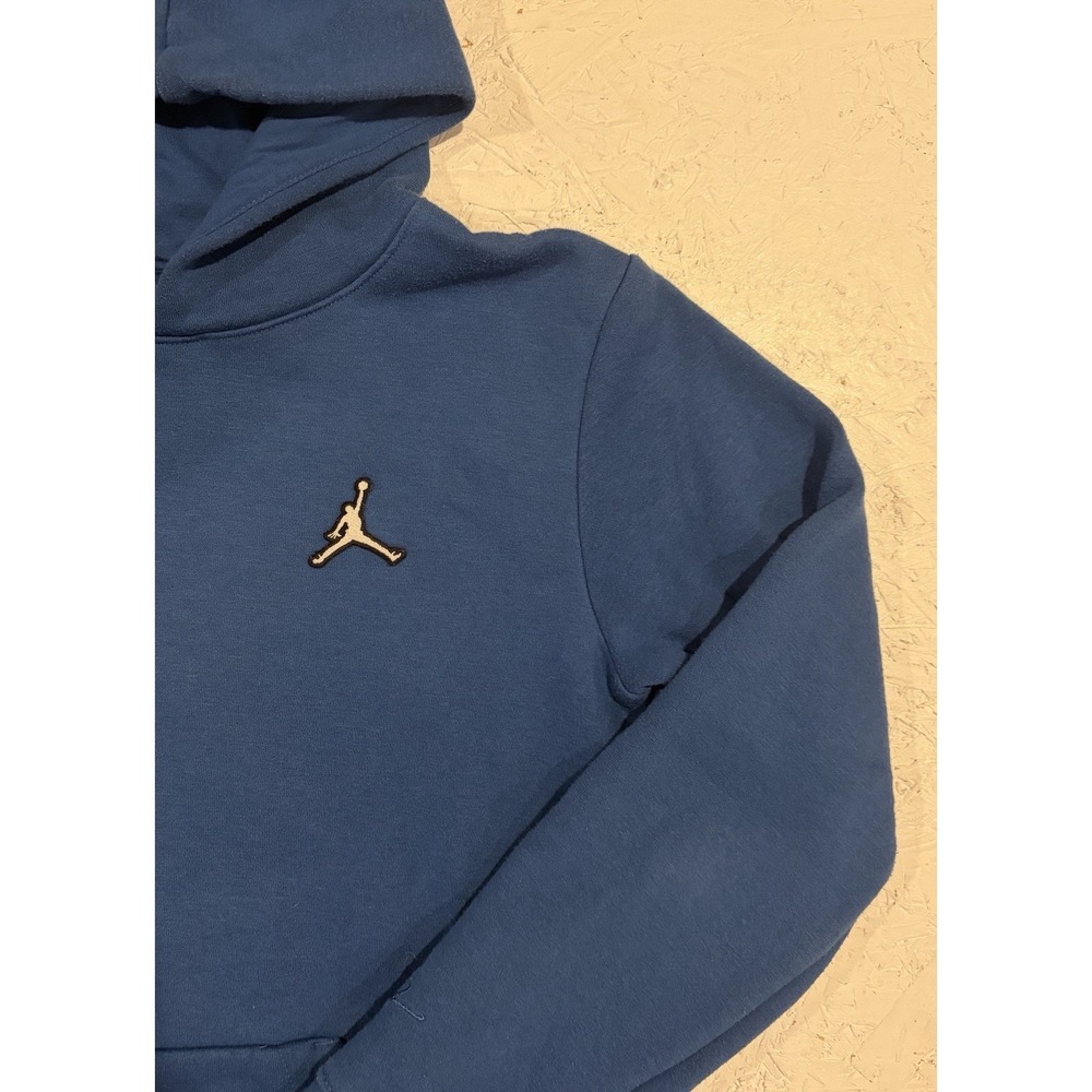 Jordan Hoodie Youth Large Blue Pullover Fleece Jumpman Logo Sweatshirt - Picture 5 of 9